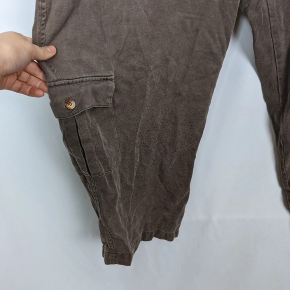 J Jill sz 26W Elastic Waist Drawstring Pants Khaki Lightweight Tencell Lyocell - Picture 5 of 7